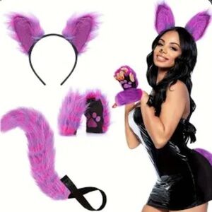 Black Costume with Pink and Purple Accents Cheshire Cat Cosplay